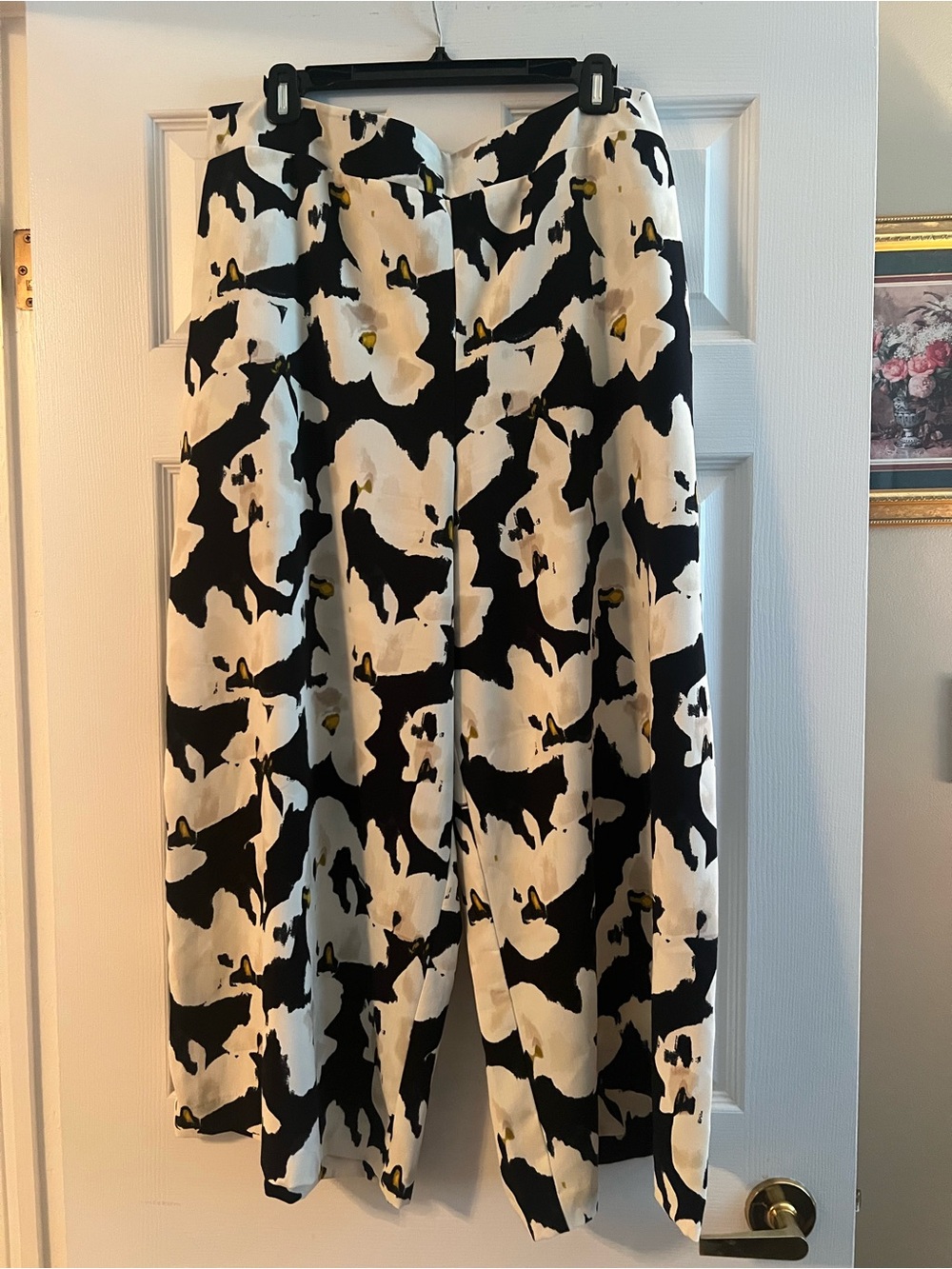Nine West Black and White Wide Leg Crop Pants